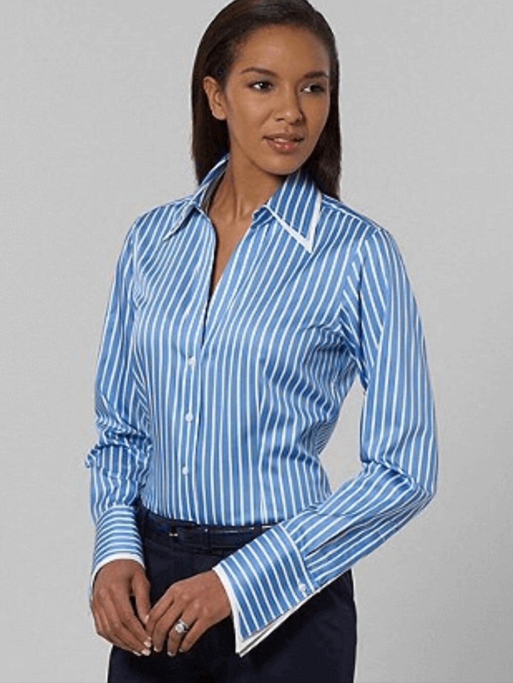 Brooks Brothers Blue and White Striped Button-Down Shirt